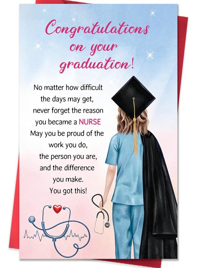 Smithtuy Nurse Graduation Card,2026 Nursing Graduation Gifts for Women,RN Nursing School Graduation Decorations Gifts Card for Daughter Her - Image 1