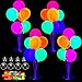 Charnoel 4 Set UV Neon Light up Glow in the Dark Balloon Stand Centerpiece Table Decorations Black Light Fluorescent Latex Birthday Balloon for Party Decorations - Image 2