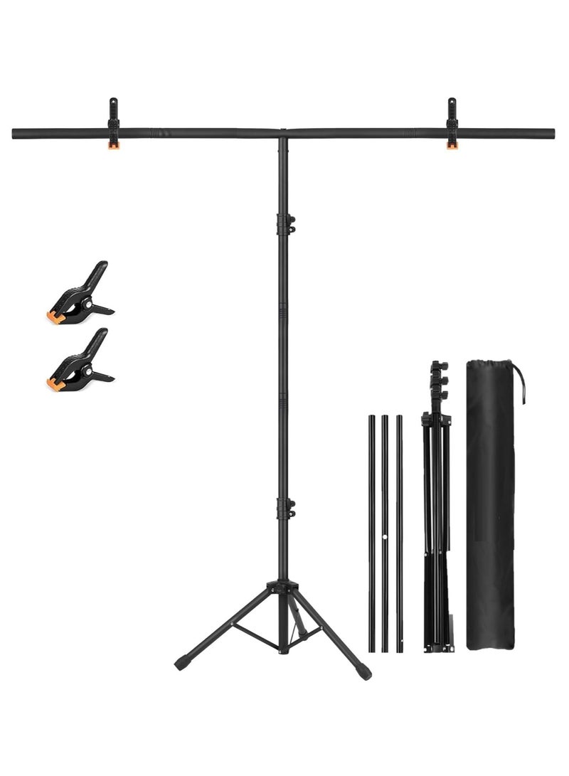 RATSAW Professional Photography Photo Backdrop Stand T-Shape Background Frame Support Stand with Clamps for Video Studio - Image 1