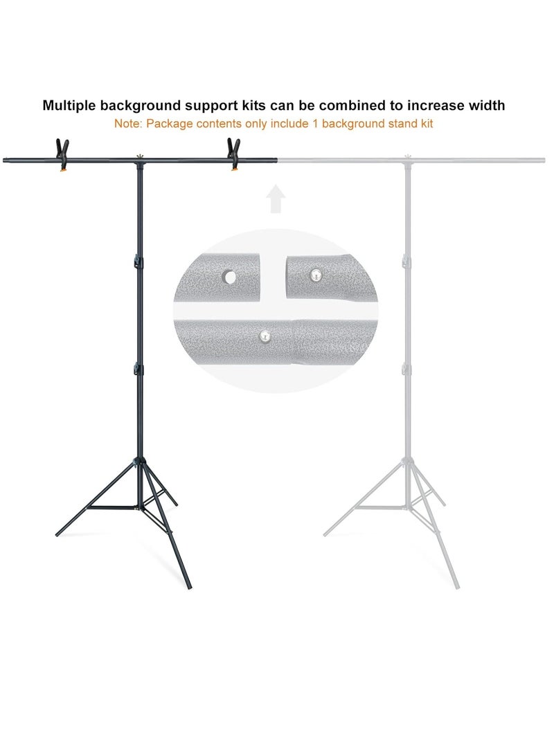 RATSAW Professional Photography Photo Backdrop Stand T-Shape Background Frame Support Stand with Clamps for Video Studio - Image 3