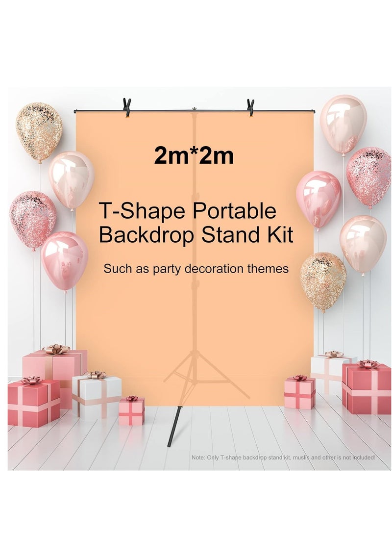RATSAW Professional Photography Photo Backdrop Stand T-Shape Background Frame Support Stand with Clamps for Video Studio - Image 2