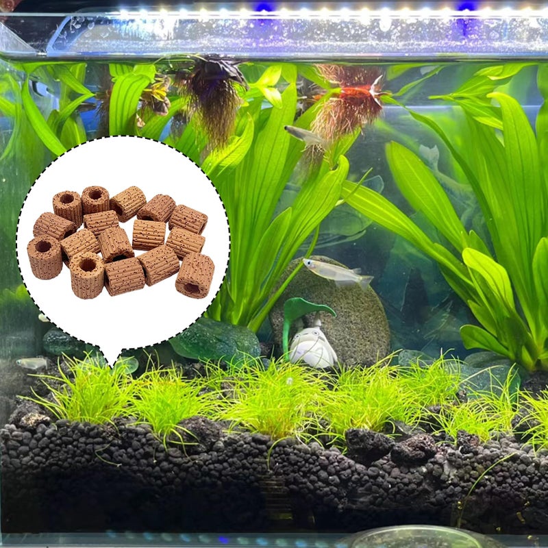 Rainmae 16 Pcs Aquatic Water Plant Fixed Rings, Water Plants Cultivation Fixed Ring Aquatic Water Plant Fixed Ring Ceramic Plant Pot, Landscape Ceramic Pottery Gravity Ring for Fish Tank Accessories - Image 4