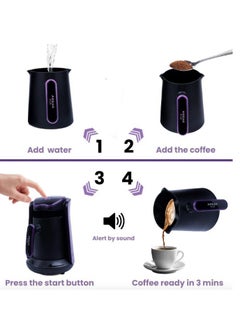 ARSAR PLUS Automatic Turkish Coffee Maker Machine 1 to 5 Cups 500ML , 600W Hıgh Power , Distinctive Purple colour  - Image 2