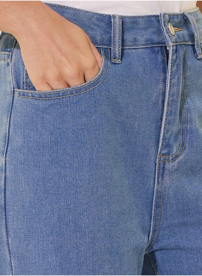 Styli - Mid Rise Plain Wide Leg Jeans - Image 1