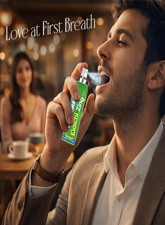 Orasore Elaichi Zing Mouth Freshener Spray | Alcohol-Free, Sugar-Free, 200+ Sprays | Instant Fresh Breath | Pocket Friendly Mouth Spray with Natural Ingredients (Elaichi Flavour) - Image 3