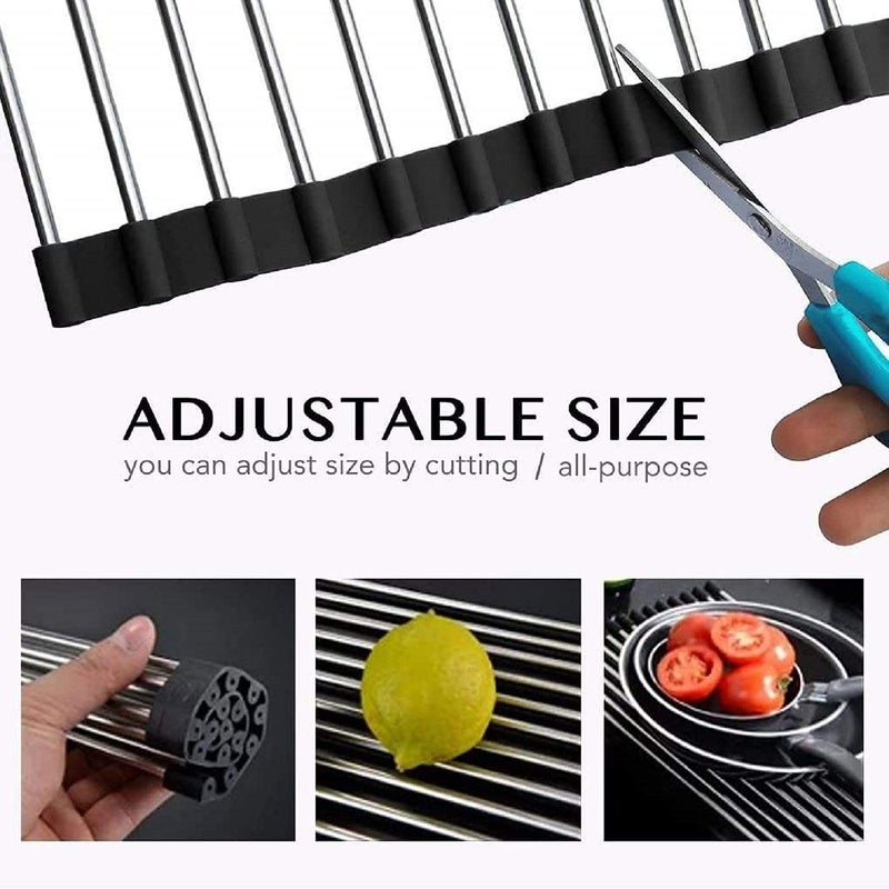 DONDA Stainless Steel Foldable Steel Drain Rack |Drain Rack for Kitchen Sink | Portable Dish Drainer Rack for Crockery, Utensils, Fruits, Vegetables, Etc. (Multicolor) (45 CM) - Image 4