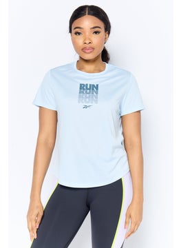 Reebok Women Sportswear Fit Short Sleeve Outdoor Top, Light Blue  - Image 1