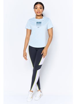 Reebok Women Sportswear Fit Short Sleeve Outdoor Top, Light Blue  - Image 3
