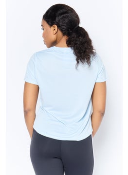 Reebok Women Sportswear Fit Short Sleeve Outdoor Top, Light Blue  - Image 2