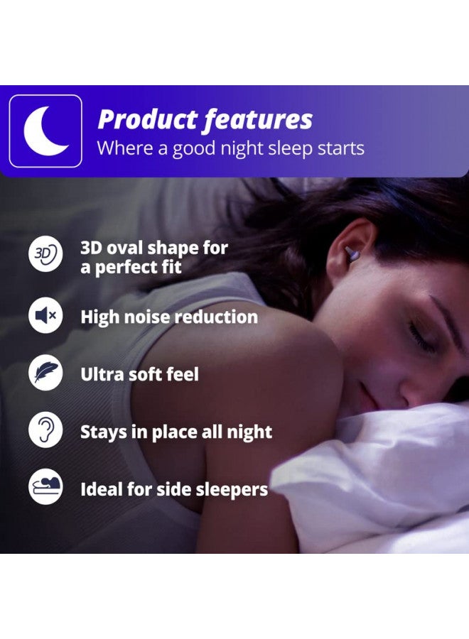 Alpine SleepDeep Mini - Soft Ear Plugs for Sleeping and Concentration - New 3D Oval Shape and Noise Reducing Gel for Better Attenuation - 27dB - Ideal for Side Sleeper - 1-Pair Reusable: S