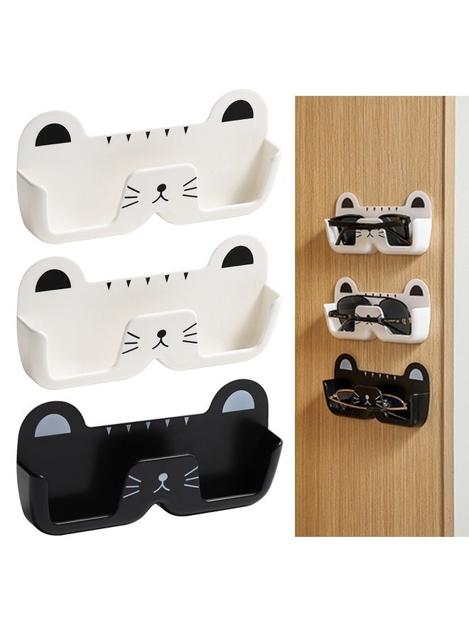 Generic 3Pcs Glasses Storage Rack, Wall Mounted Sunglasses Storage Device, Punch-Free Glasses Holder, Sunglasses Glasses Storage Box, Eyeglass Display Stand, Lovely Glasses Stand  - Image 1