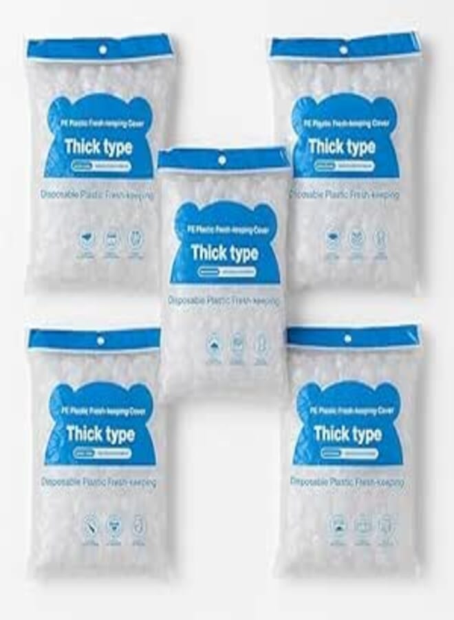 Cover Fresh Keeping 300pcs Disposable Food Storage Cover 12 Cm, PE Plastic Plate And Dish Saver for Microwaved And Refrigerated Use, Kitchen Bowl Wrap