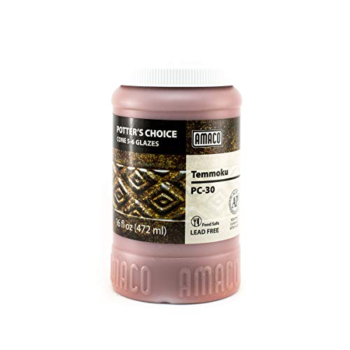 Amaco 406134 Potter's Choice Glaze, 1 Pint Jar, Temmoku PC-30 - Image 5