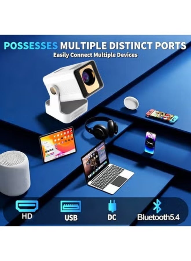 Gulf Trend Mini Android Smart LCD Projector, Native 720P, 200 ANSI Lumens, WiFi6 - Image 4