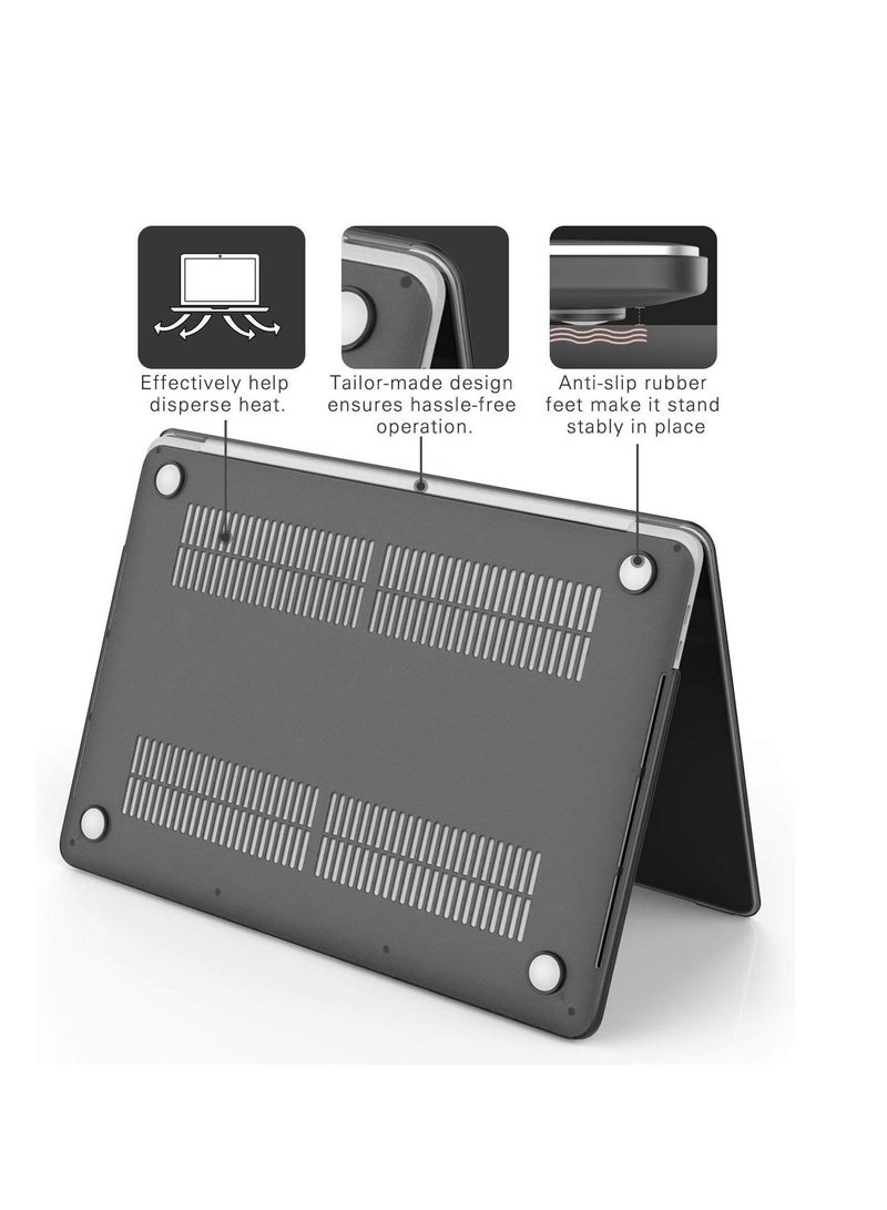 Frosted Hard Shell Compatible with MacBook Pro 13 Inch Case 2016-2023 Release M2 Chip A2338/M1 A2251 A2289 A2159 A1989 A1706 A1708 Plastic Hard Shell Case Protective Cover (Black) - Image 4