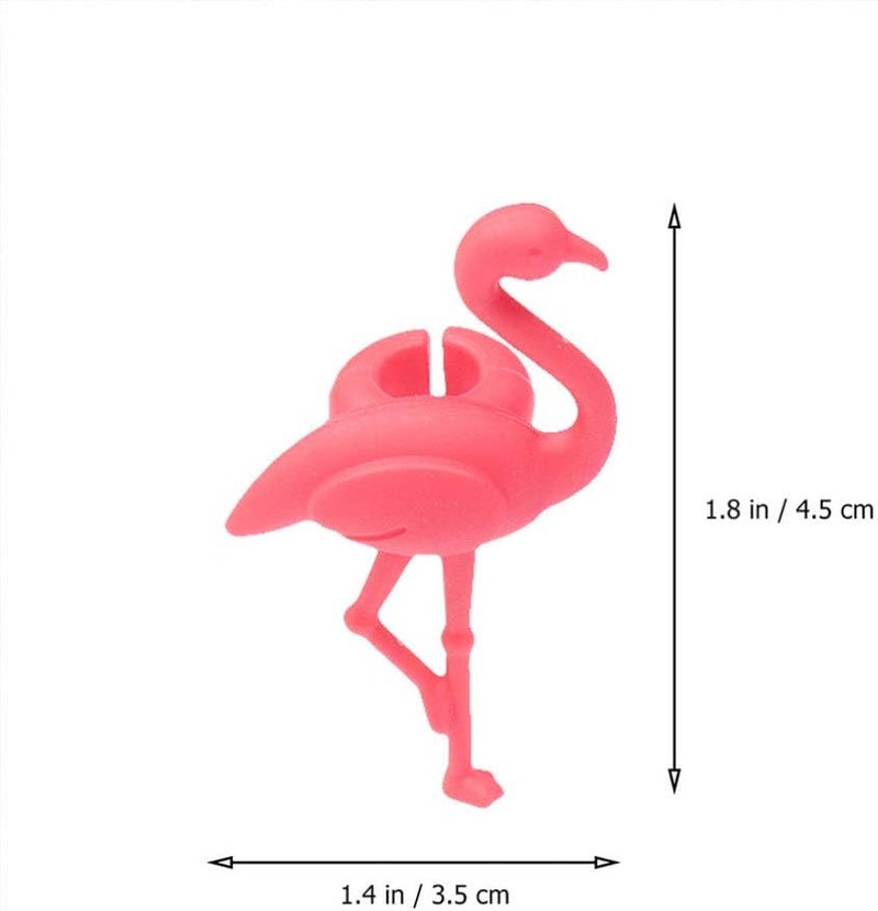 woobles Glass Mugs 12 Pcs Wine Glass Drink Markers Flamingo Wine Charm Tags Silicone Wine Glass Champagne Markers for Flamingo Hawaii Tropical Lula Party Supplies Glass Mug Glass Mug - Image 3