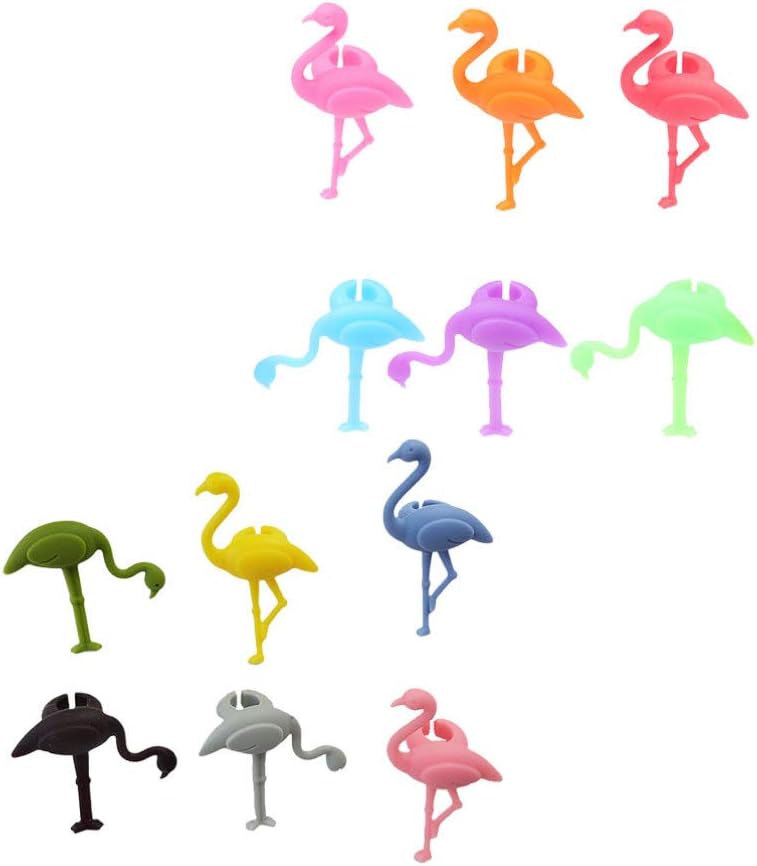 woobles Glass Mugs 12 Pcs Wine Glass Drink Markers Flamingo Wine Charm Tags Silicone Wine Glass Champagne Markers for Flamingo Hawaii Tropical Lula Party Supplies Glass Mug Glass Mug - Image 2