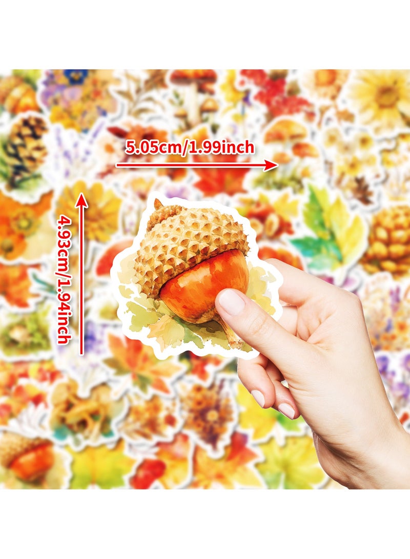 50 PCS Stickers Autumn Fall Maple Leaf Stickers Decals for Water Bottles Luggage Cards Envelopes Scrapbook Laptop Party Decoration for Kids Teens - Image 5