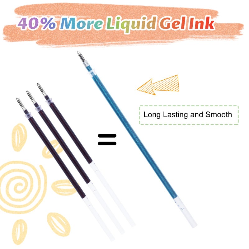 Aen Art Gel Pens for Adult Coloring Books, 30 Colors Fine Point Gel Marker Pen with 40% More Ink for Drawing, Bullet Journaling, School Craft Supplies - Image 3