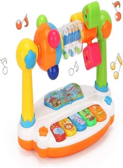 Generic Baby Piano Toy for Infants, Baby Musical Toys for Toddlers, Light Up Piano Keyboard for Kids with 5 Animal Numbered Keys, Toddler Piano Learning Toy for 3 Years Old Baby  - Image 1
