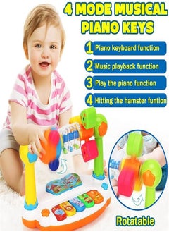 Generic Baby Piano Toy for Infants, Baby Musical Toys for Toddlers, Light Up Piano Keyboard for Kids with 5 Animal Numbered Keys, Toddler Piano Learning Toy for 3 Years Old Baby  - Image 3
