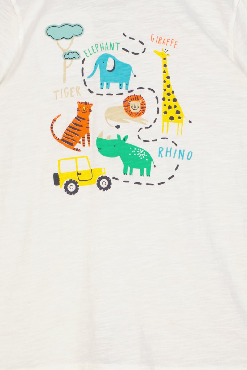 Hamleys Kids Boy Short Sleeve Graphic Print T-Shirt, White - Image 3