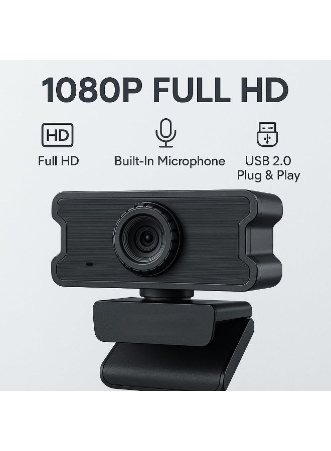 1080P HD Webcam with Built-in Microphone, USB 2.0 Connection, Supports Multiple Operating Systems - Image 3