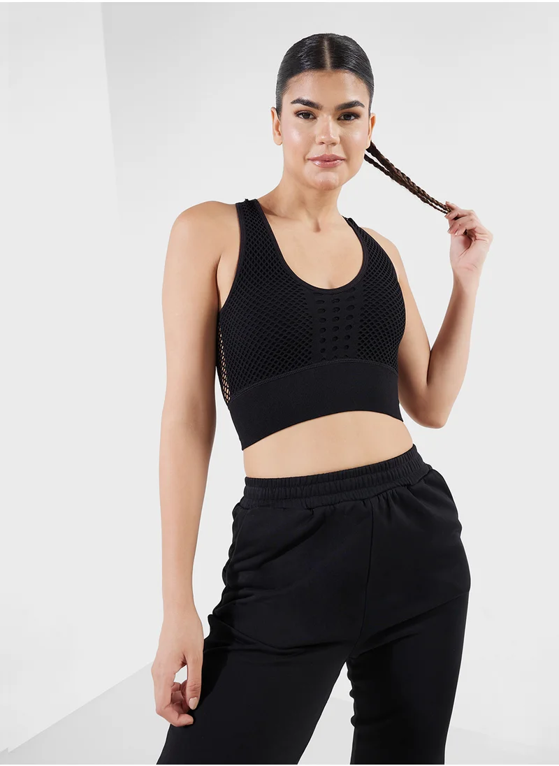 فورورد Mesh Detail Sports Bra With Cutout Back