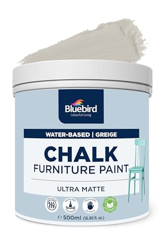 BLUEBIRD Chalk Furniture Paint 500 ML 169 fl oz for Furniture Home Dcor Cabinets and More Greige - Image 1