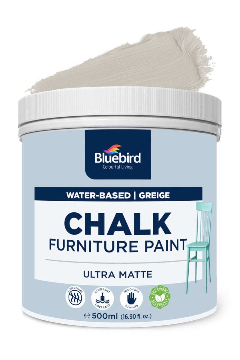 BLUEBIRD Chalk Furniture Paint 500 ML 169 fl oz for Furniture Home Dcor Cabinets and More Greige - Image 2