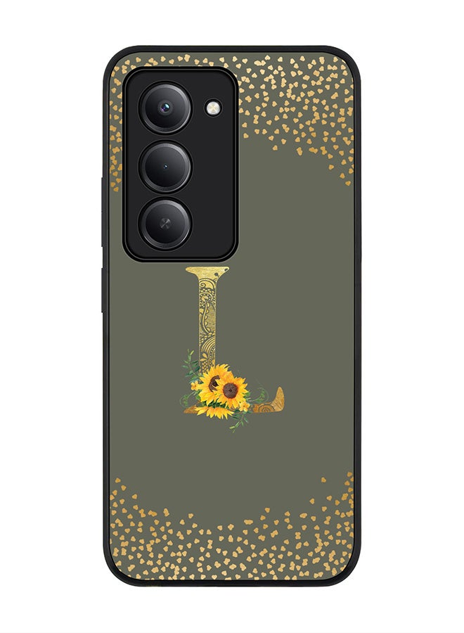 Stylizedd For Xiaomi Redmi 15 5G Case,Slim fit Camera Protection, Shockproof Thin Phone cover  - Custom Floral Monogram - L  (Olive Green ) - Image 1