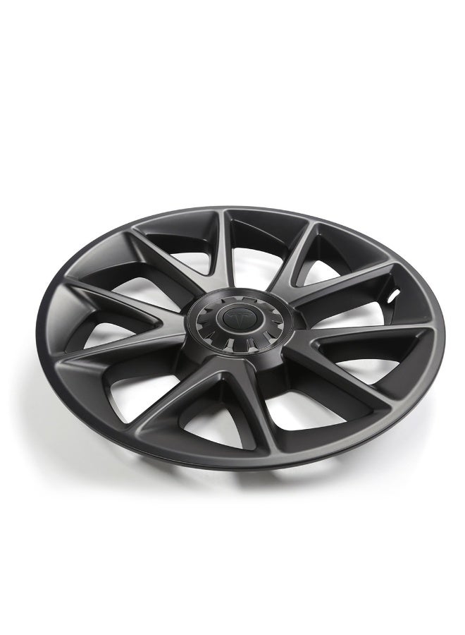 HPS 18-Inch Wheel Covers – Thunder & Flower Pattern | Matte Black & Gray Finish | ABS Material – Set of 4  - Image 2