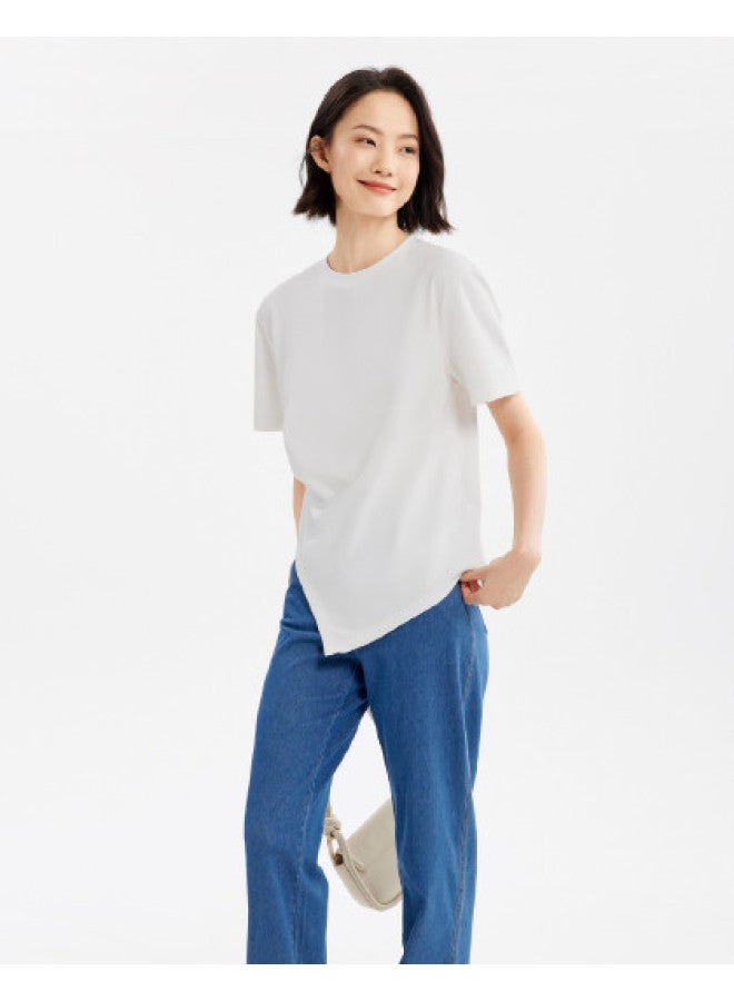 purcotton Women'S Comfortable T-Shirt Slim Stretch Top Summer Short Sleeve Versatile Casual Wear For Daily Commute And Everyday Use - Image 1