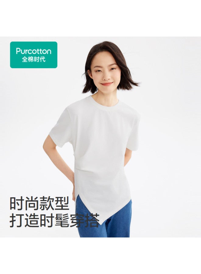 purcotton Women'S Comfortable T-Shirt Slim Stretch Top Summer Short Sleeve Versatile Casual Wear For Daily Commute And Everyday Use - Image 4