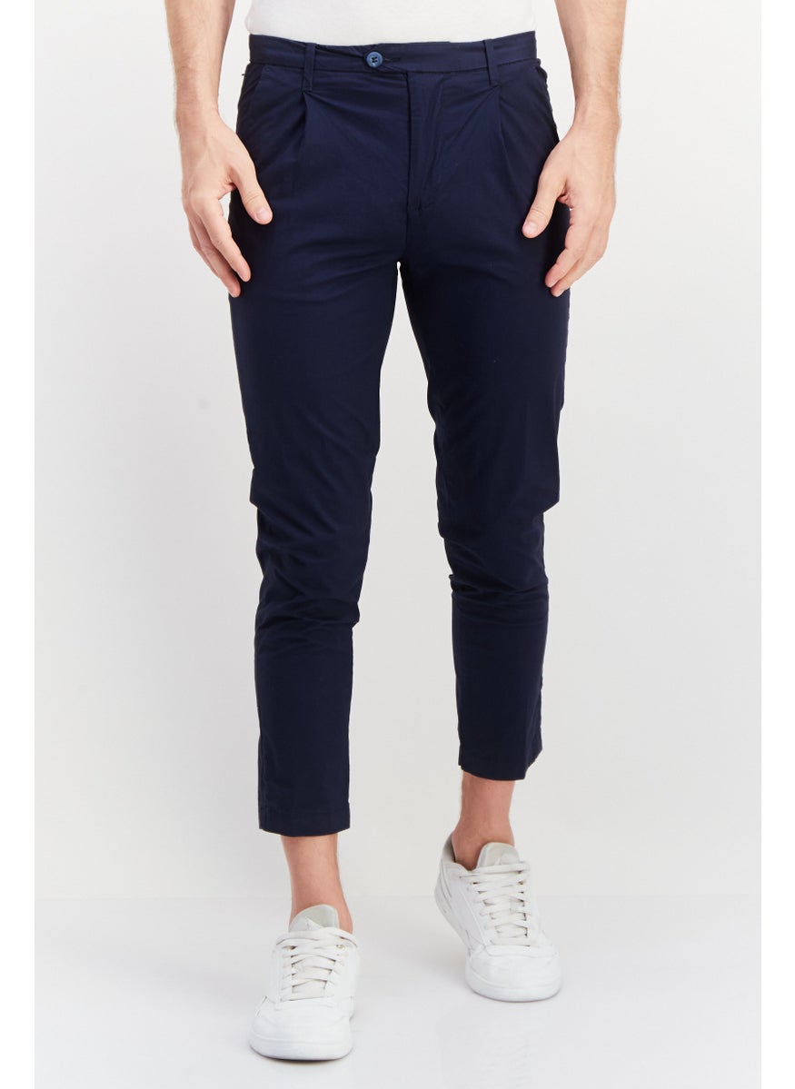 Sorbino Men Regular Fit Plain Chino Pants, Navy  - Image 1