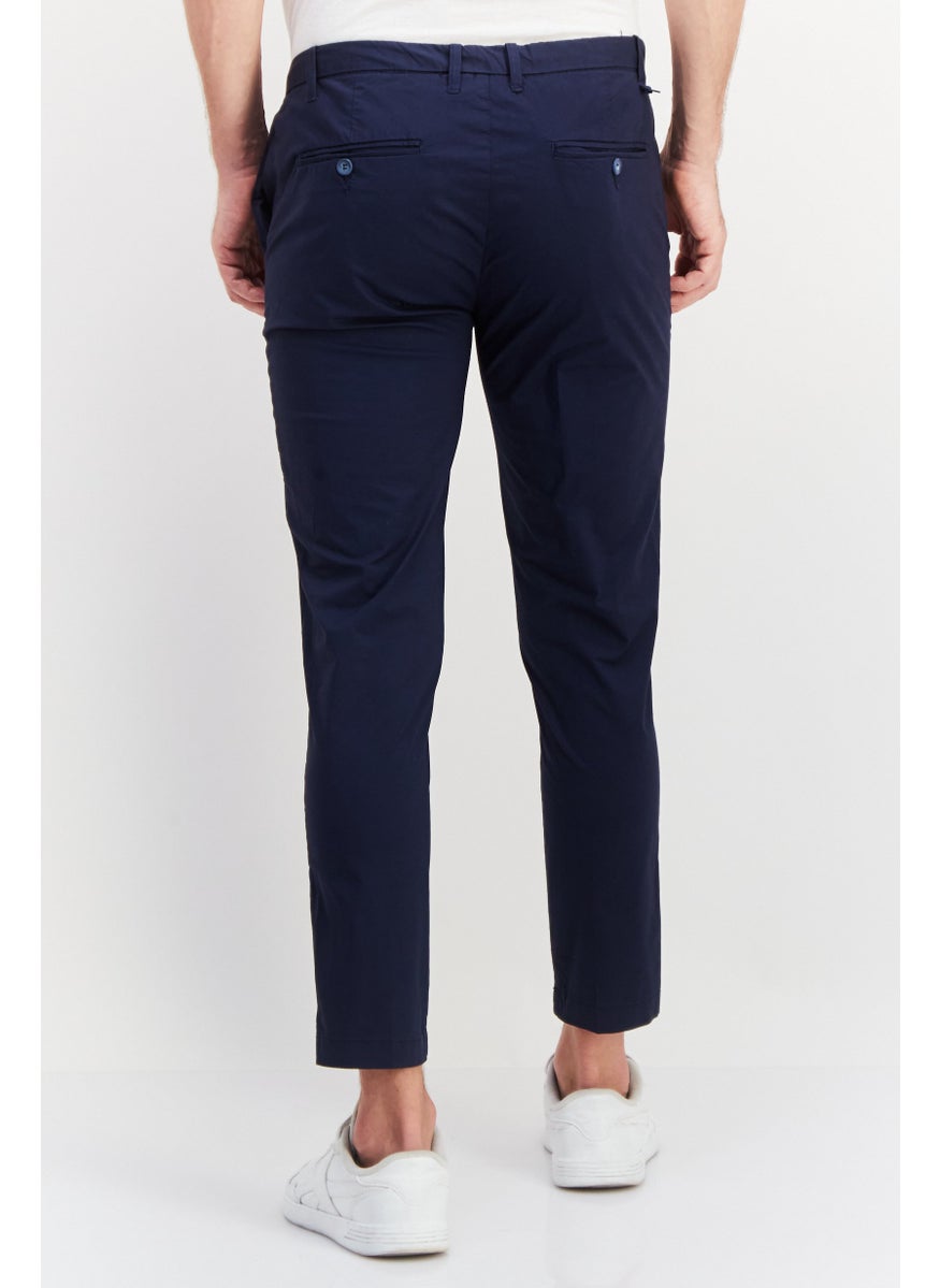 Sorbino Men Regular Fit Plain Chino Pants, Navy  - Image 3