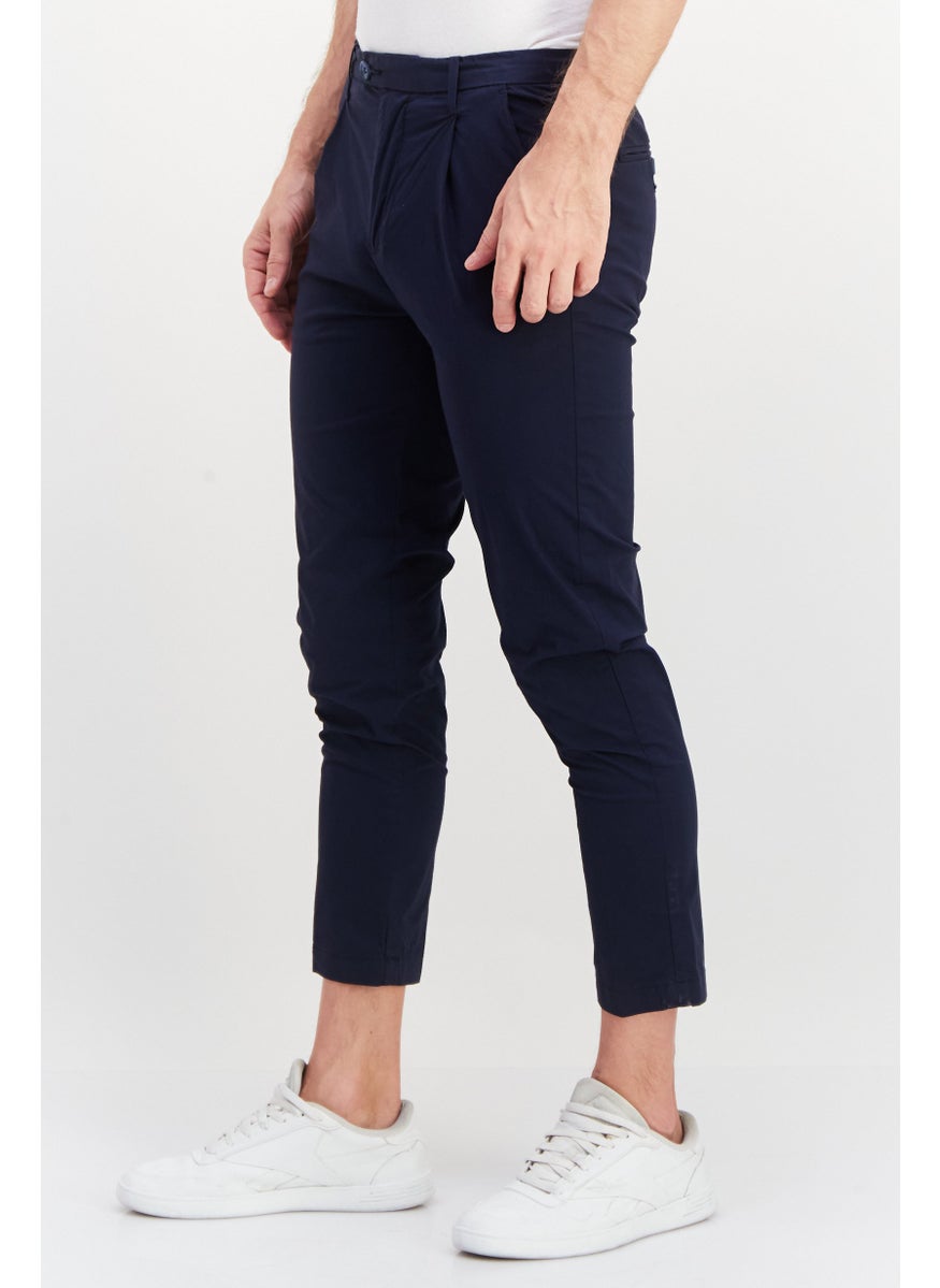 Sorbino Men Regular Fit Plain Chino Pants, Navy  - Image 2