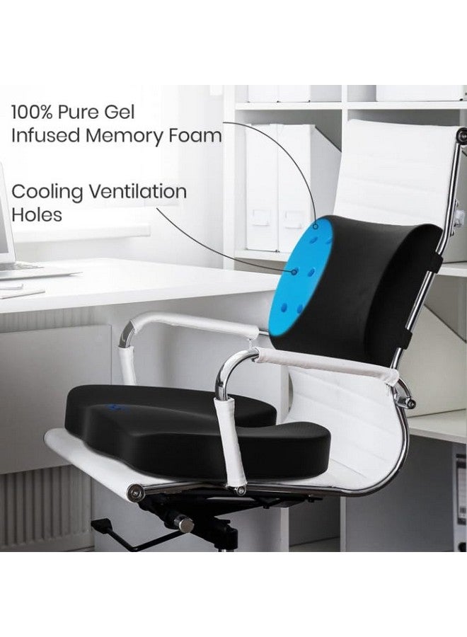 DEBIK® | وسادة مقعد مملوءة بالجل - وسادة مهوّاة لعلاج آلام الظهر، الورك، عرق النسا، وعظمة الذيل - وسادة مكتب من الذاكرة، مقعد ألعاب، مقعد سيارة (وسادة مقعد وظهر) - Image 3