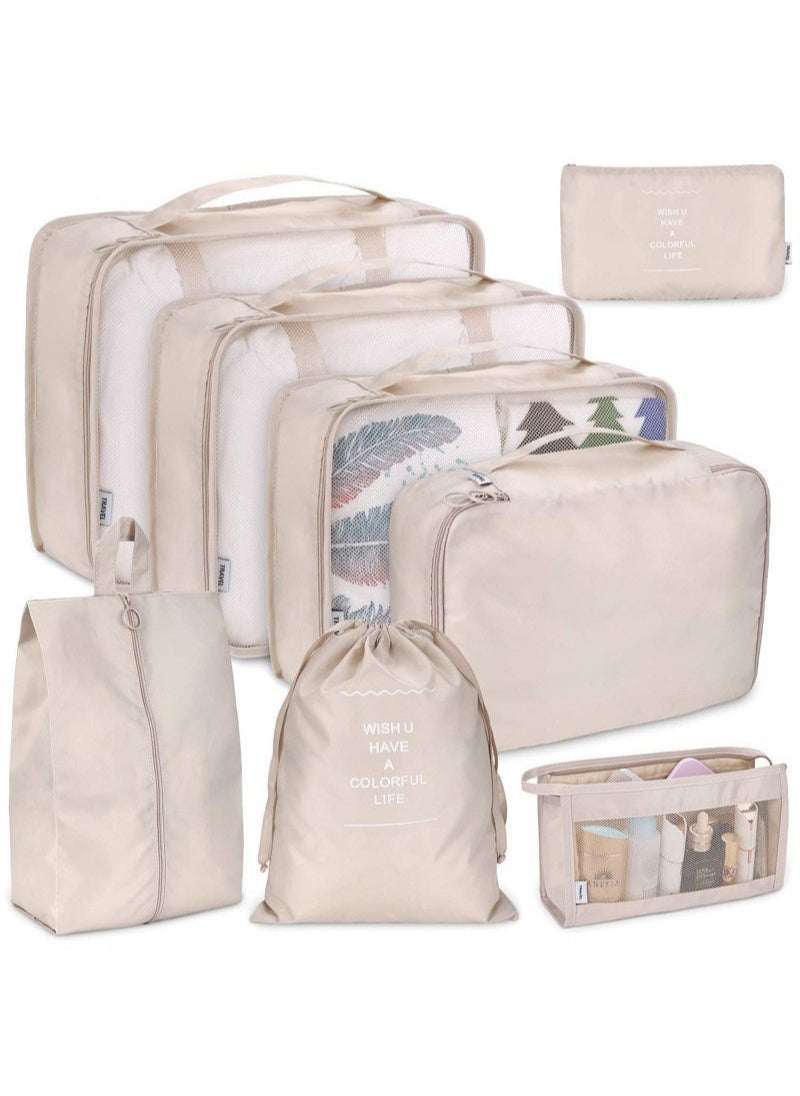 Generic 8-piece travel organizer luggage set suitable for digital toiletries and cosmetics storage bags, suitable for clothes, shoes, suitcases and travel bags  - Image 1