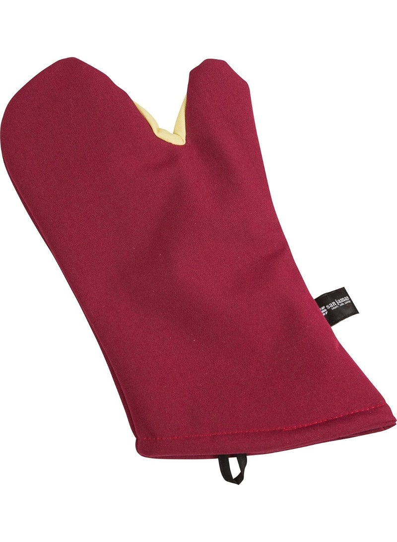 San Jamar San Jamar KT0215 Cool Touch Flame Conventional High Heat Intermittent Flame Protection up to 900°F Oven Mitt, 15" Length, Red  - Image 4