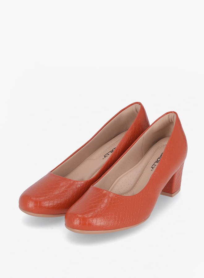 Piccadilly Women Round Toe Slip-On Shoes with Block Heels  - Image 1