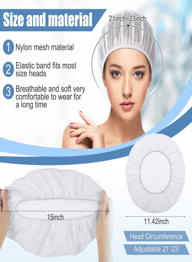 Chuarry 4 Pcs Mesh Sleep Bonnet for Sleeping Night Curly Hair Nets Sleep Caps for Women(White, Pink, Light Blue, Black) - Image 3