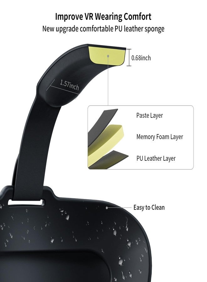 ANNAPRO Head Strap for Meta/Oculus Quest 2, Replacement Strap for Oculus Quest 2 Elite Strap Adjustable Headstrap Accessories Set with Lens Cover & Cleaning Pen for Enhanced Comfort in VR - Image 4