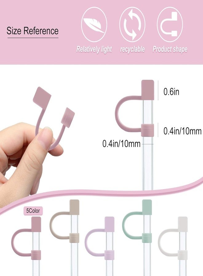 TREXEE 5Pcs 0.4in/10mm Diameter Silicone Straw Covers Cap Compatible with Stanley 20 30&40 Oz Cup, Toppers for Stanley 40 Oz Tumbler with Handle, Dust-Proof Caps for Water Bottle - Image 5