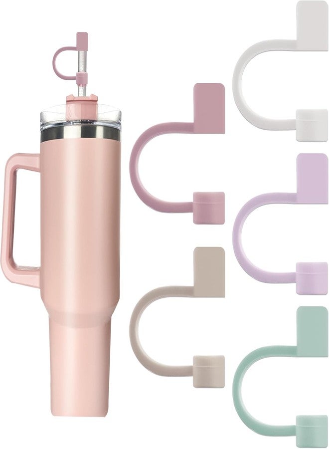 TREXEE 5Pcs 0.4in/10mm Diameter Silicone Straw Covers Cap Compatible with Stanley 20 30&40 Oz Cup, Toppers for Stanley 40 Oz Tumbler with Handle, Dust-Proof Caps for Water Bottle - Image 1