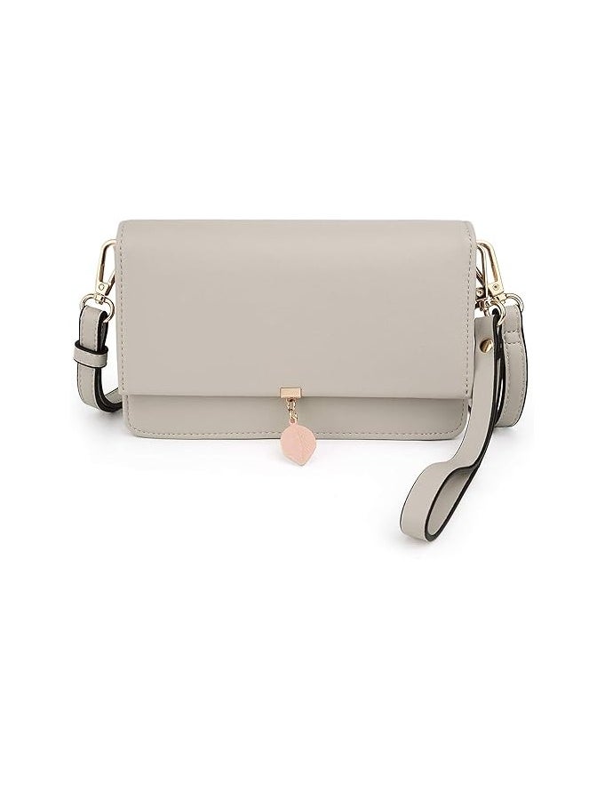 UTO - Crossbody-Bags-for-Women-Leather-Wallet-with-Wristlet 4 Ways Card Phone Checkbook Passport Holder Ladies Clutch Purse - Image 1