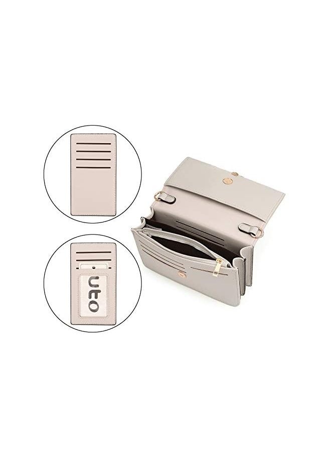 UTO - Crossbody-Bags-for-Women-Leather-Wallet-with-Wristlet 4 Ways Card Phone Checkbook Passport Holder Ladies Clutch Purse - Image 1
