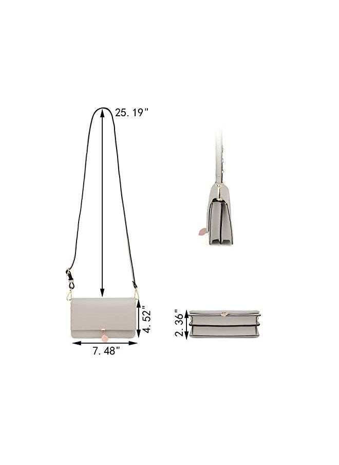UTO - Crossbody-Bags-for-Women-Leather-Wallet-with-Wristlet 4 Ways Card Phone Checkbook Passport Holder Ladies Clutch Purse - Image 1