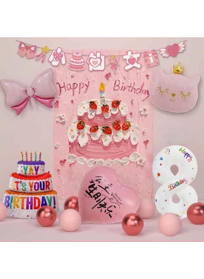 قماش خلفية لتزيين كعكة عيد الميلاد بموضوع الرسم الزيتي لحفلات عيد الميلاد، مناسب لصور عيد الميلاد للأطفال (هذا المنتج يشمل قطعة واحدة فقط من قماش الخلفية) - Image 2