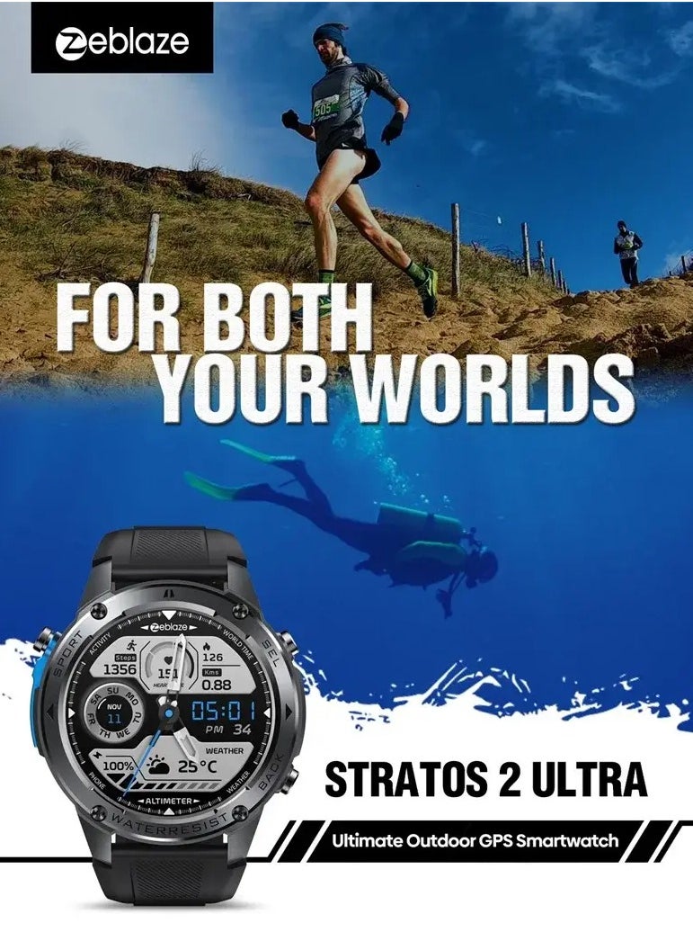 Zeblaze - Zeblaze Stratos 2 Ultra GPS Smartwatch Deep Waterproof 10 ATM Blood Oxygen Fitness Tracking Swimming Level Outdoor Watches - Image 1